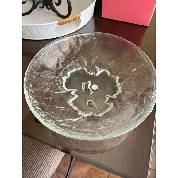 PartyLite Charger Glass Ice Glacier Bowl Candle Holder - Picture 1 of 3